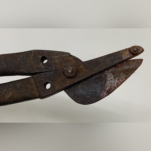 Early 20th Century Antique 13” Heavy Duty Sheet Metal Cutting Tin Snip Shears - Picture 11 of 16
